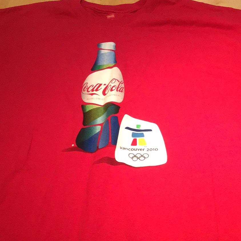 CocaCola Vancouver 2010 Olympics Red TShirt Xl Nwot